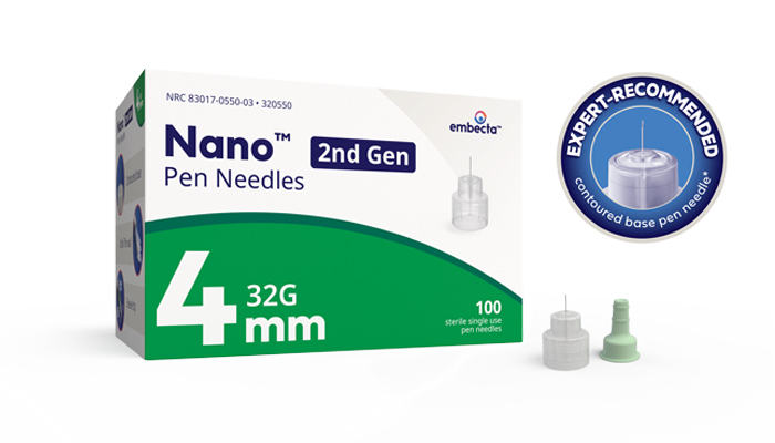 embecta nano 2nd gen pen needle 4mm 32g box